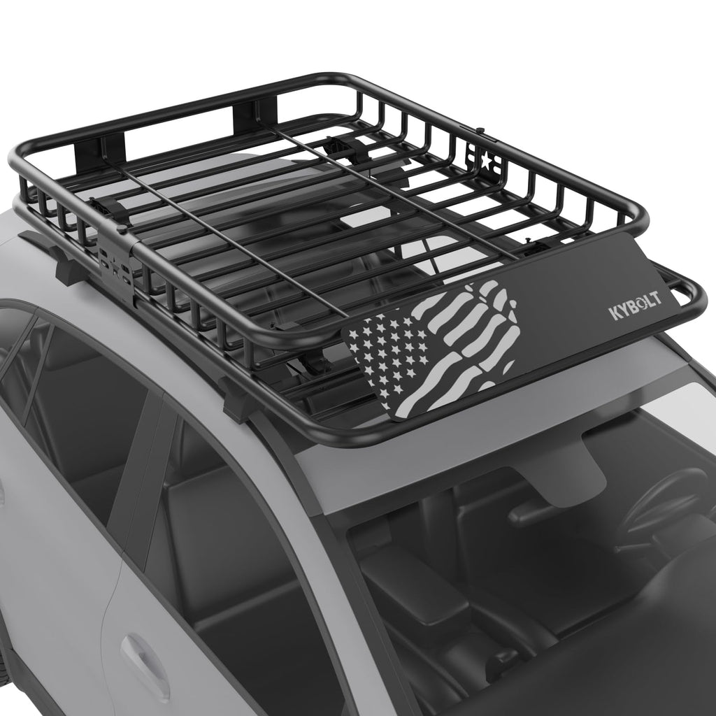 Garvee 46" x 36" Universal Roof Rack Carrier Basket, 200 LBS Capacity Rooftop Cargo Rack, Car Top Luggage Holder Basket Heavy Duty for SUVs, Trucks, Vehicles