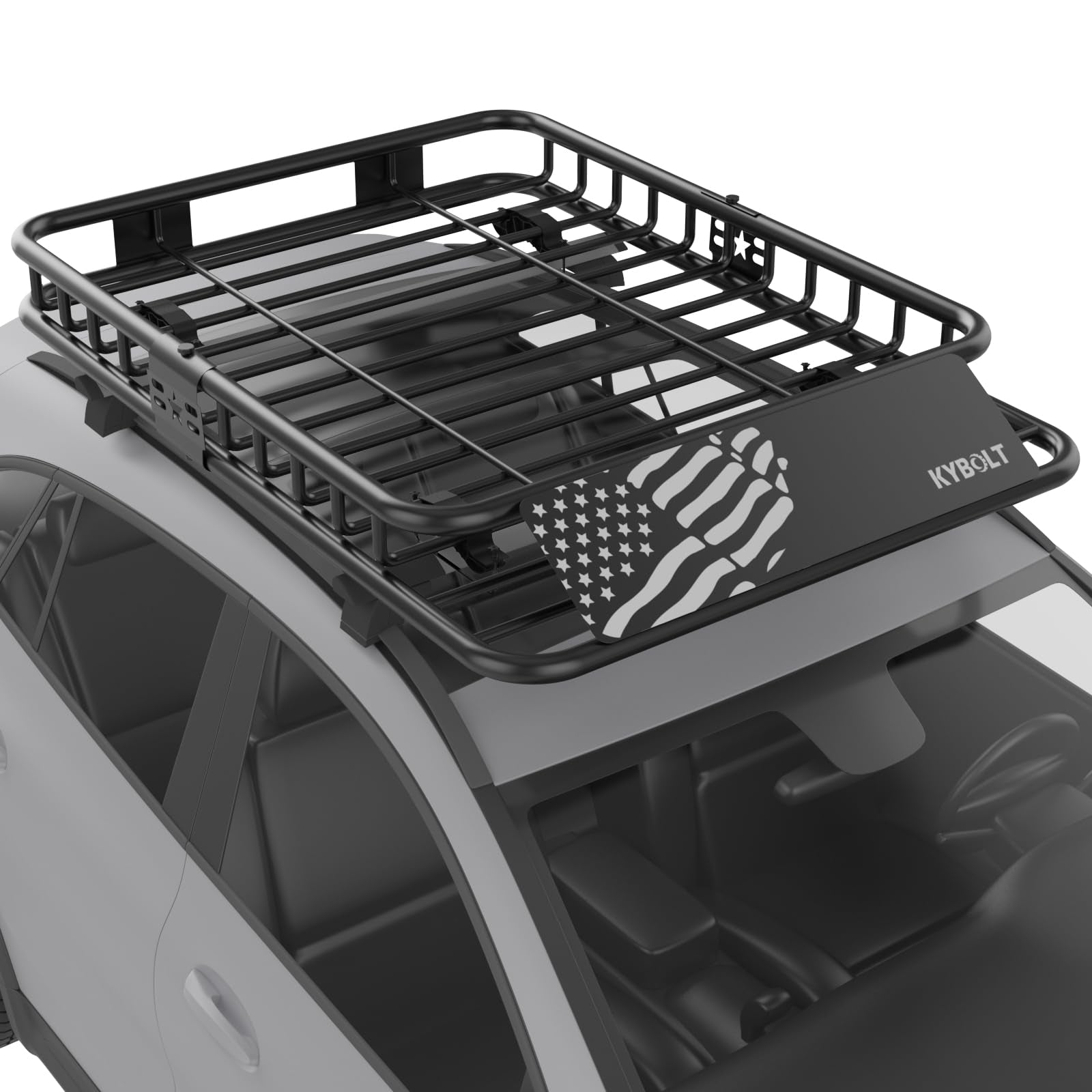 Garvee 46" x 36" Universal Roof Rack Carrier Basket, 200 LBS Capacity Rooftop Cargo Rack, Car Top Luggage Holder Basket Heavy Duty for SUVs, Trucks, Vehicles
