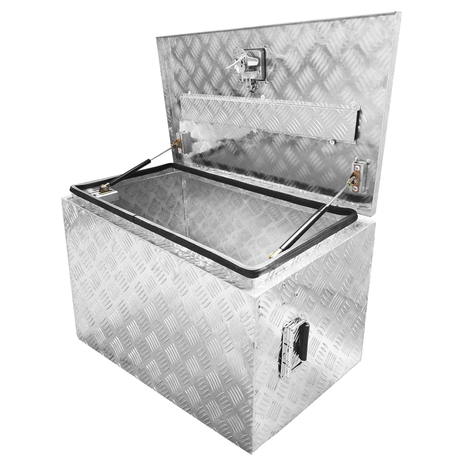 Garvee Aluminum Tool Box - 30 inch Square Truck Storage Organizer Chest With T-Handle Lock and Keys Included