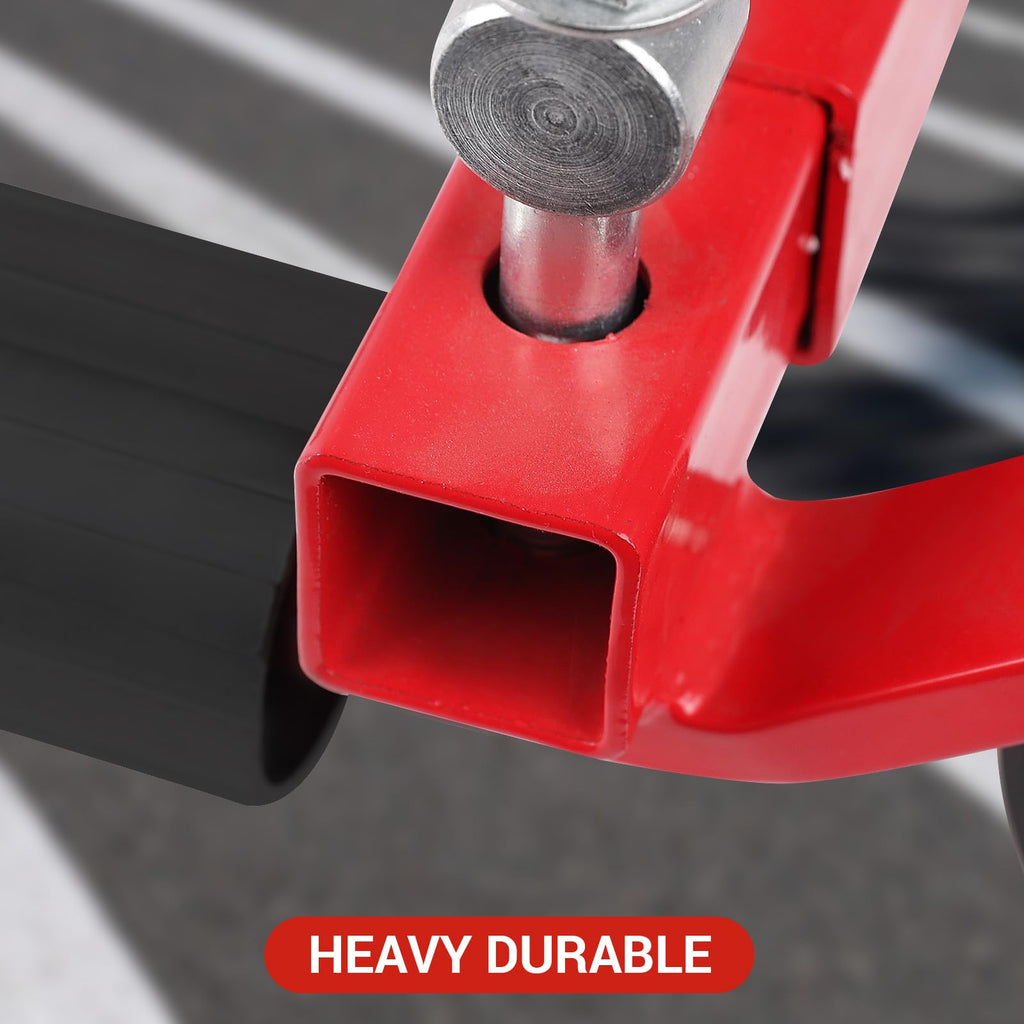 Garvee Car Wheel Dolly Set With Hydraulic Tire Jack For Truck RV Trailer, 1500 LBS Capacity, Red