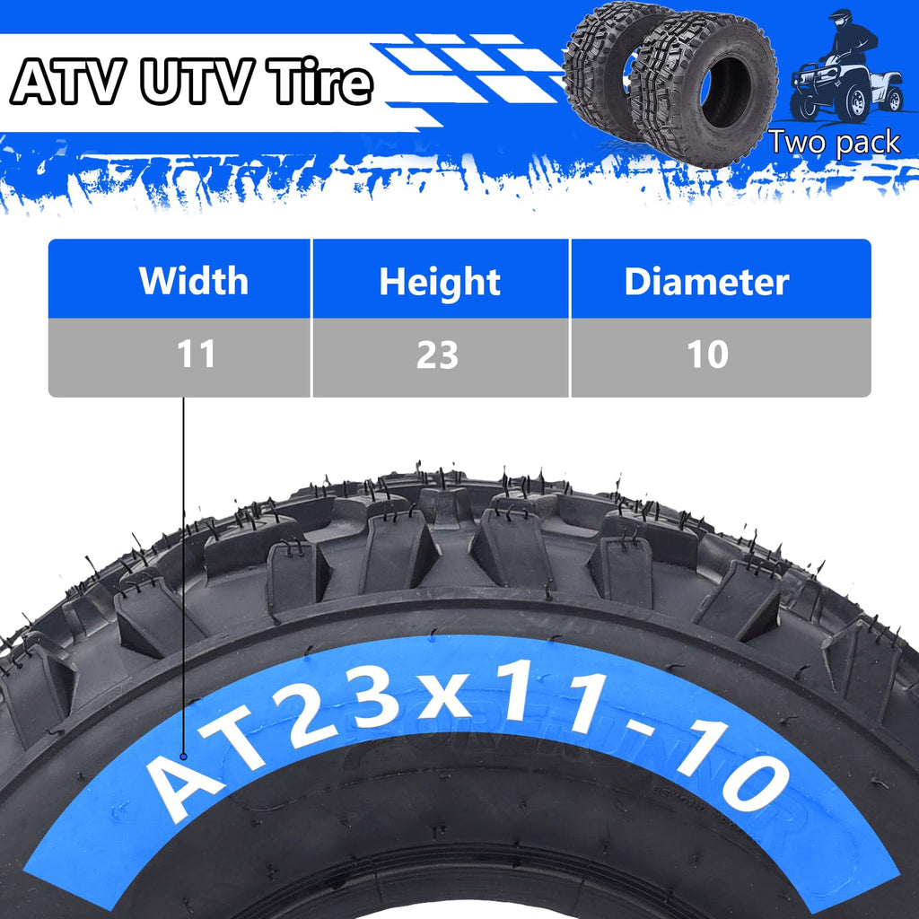 Garvee Set of 2 ATV UTV all-terrain Tires 22X8-10 4PR, Oblique Construction Non-Directional Tread Pattern QD-115, Pair of 2 UTV Tires for Suitable for Mud, Gravel, Sand, Rocky