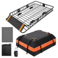 Garvee Roof Rack Cargo Basket 51"x36"x5" + Waterproof Cargo Bag 15 Cubic Feet - High Capacity, Premium Material, 200 LBS Capacity, Universal Carrier for SUV, Truck, Perfect for Travel