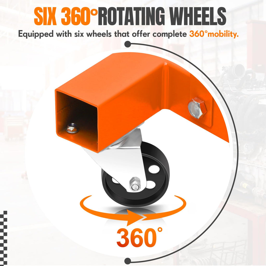 Garvee 4400LBS Engine Hoist, Folding Hydraulic Hoists Cherry Picker, Heavy Duty Engine Crane Lifter, Orange