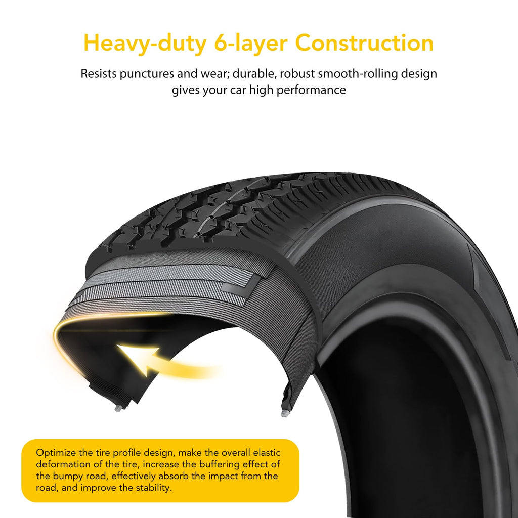 Garvee 2 Trailer Tires 4.80-12 with 12" Rims, 6PR, 5 Lug 4.5", Load Range C, Heavy Duty 6 Ply for Utility/Cargo/Boat Trailers, Black