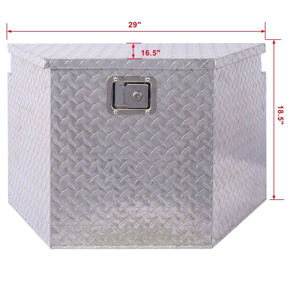 Garvee Aluminum Tool Box Storage Organizer with Lock Keys Large Capacity Heavy-Duty for Pick Up Truck RV Silver