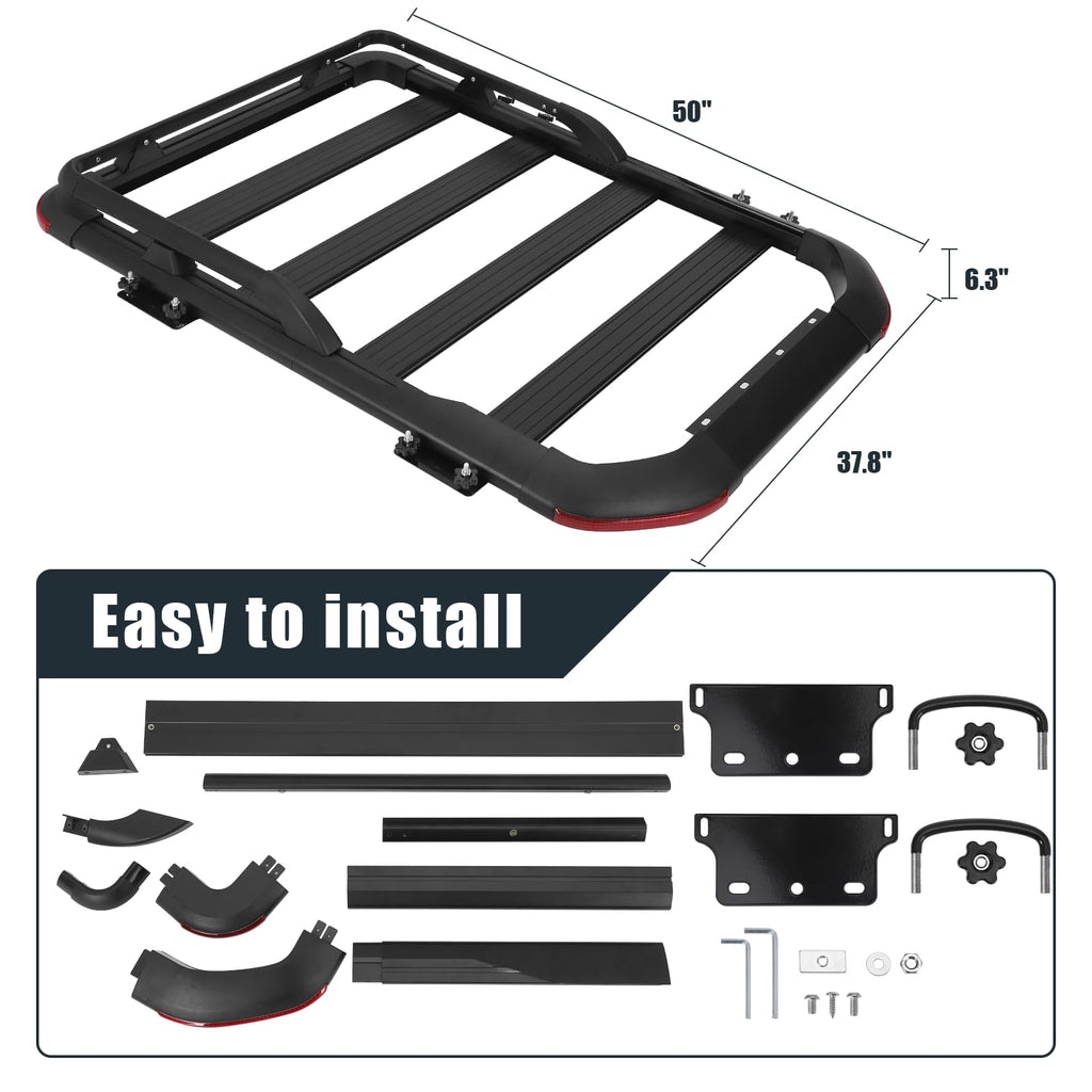 Garvee Roof Rack Basket, 50 x 37.8 Inch Heavy Duty Car Carriers Rooftop Basket, 165Lbs Capacity Cargo Rack for SUV Truck Cars