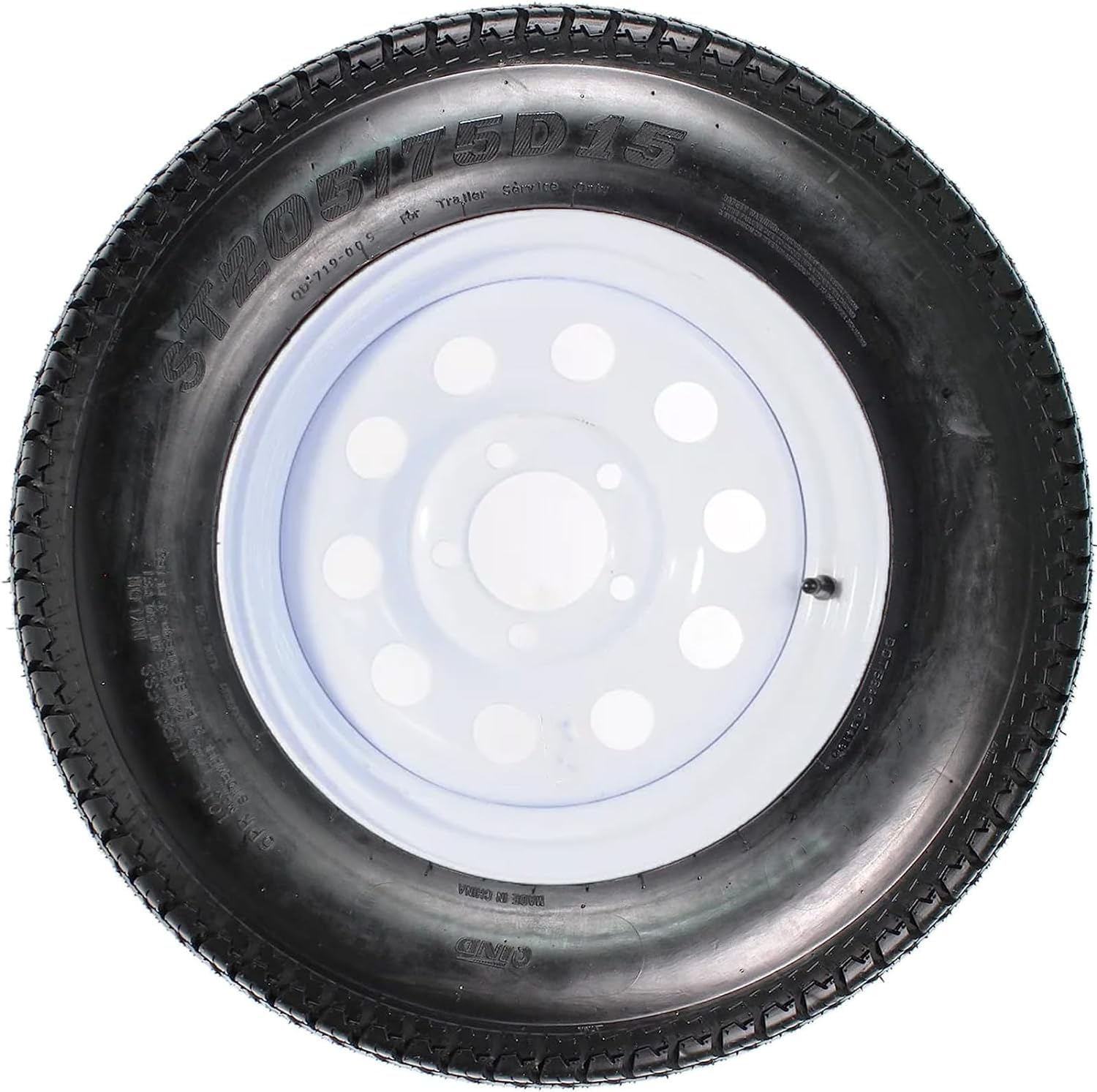 Garvee ST205/75D15 Trailer Tires (2 Pack), 6PR Load Range C, 5 Lug 4.5", 15" Rim, Fuel-saving Bias Ply, Max Load 1820 LBS for Travel, Cargo, Boat, Utility Trailers