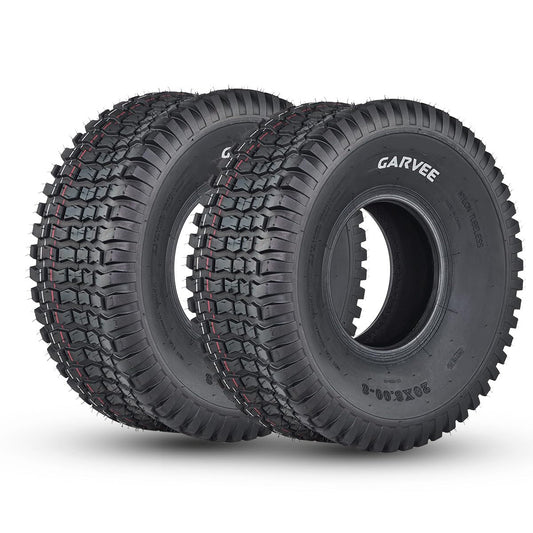 Garvee 2 Pack 20x8.00-8 Lawn Mower Tire V Pattern Tubeless for Lawn & Garden Riding Mower Tractor Golf Cart Utility Vehicles 20x8-8 Black