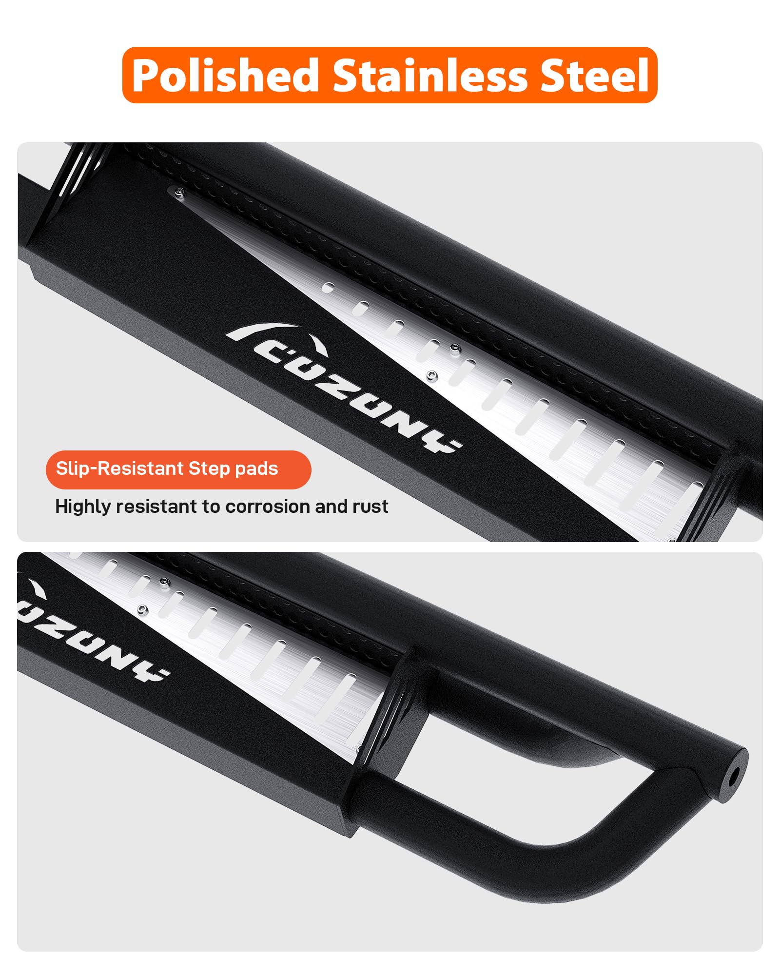 Garvee Running Boards Compatible with 2019-2024 Silverado/Sierra 1500 Crew Cab,2020-2024 Silverado/Sierra 2500HD 3500HD Crew Cab,(Excl. 2019 1500 LD) Side Steps for Silverado