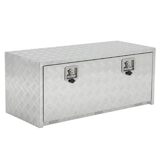 Garvee 36"X18" Heavy Duty Aluminum Tool Underbody Box, Waterproof Truck Storage Organizer Chest for Pick Up Truck Bed, RV Trailer, Silver