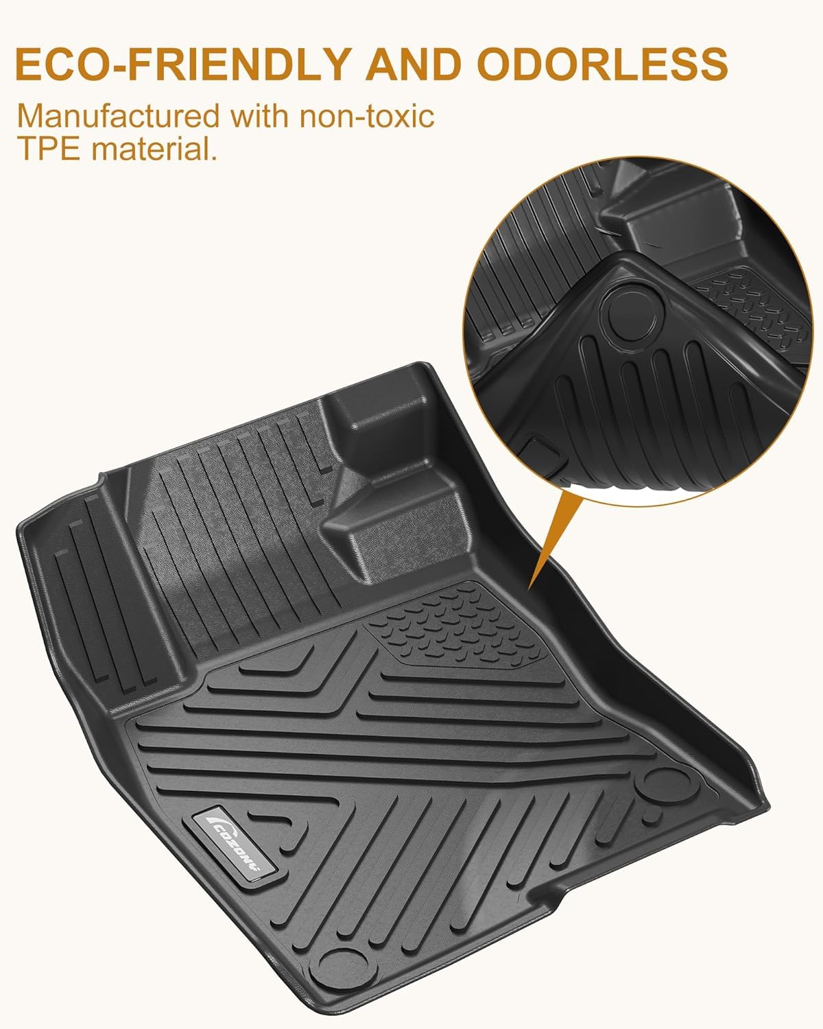 Garvee Floor Mats for 2023 2024 2025 RX350 RX350h RX500h TPE All Weather Custom Fit Floor Liners Black
