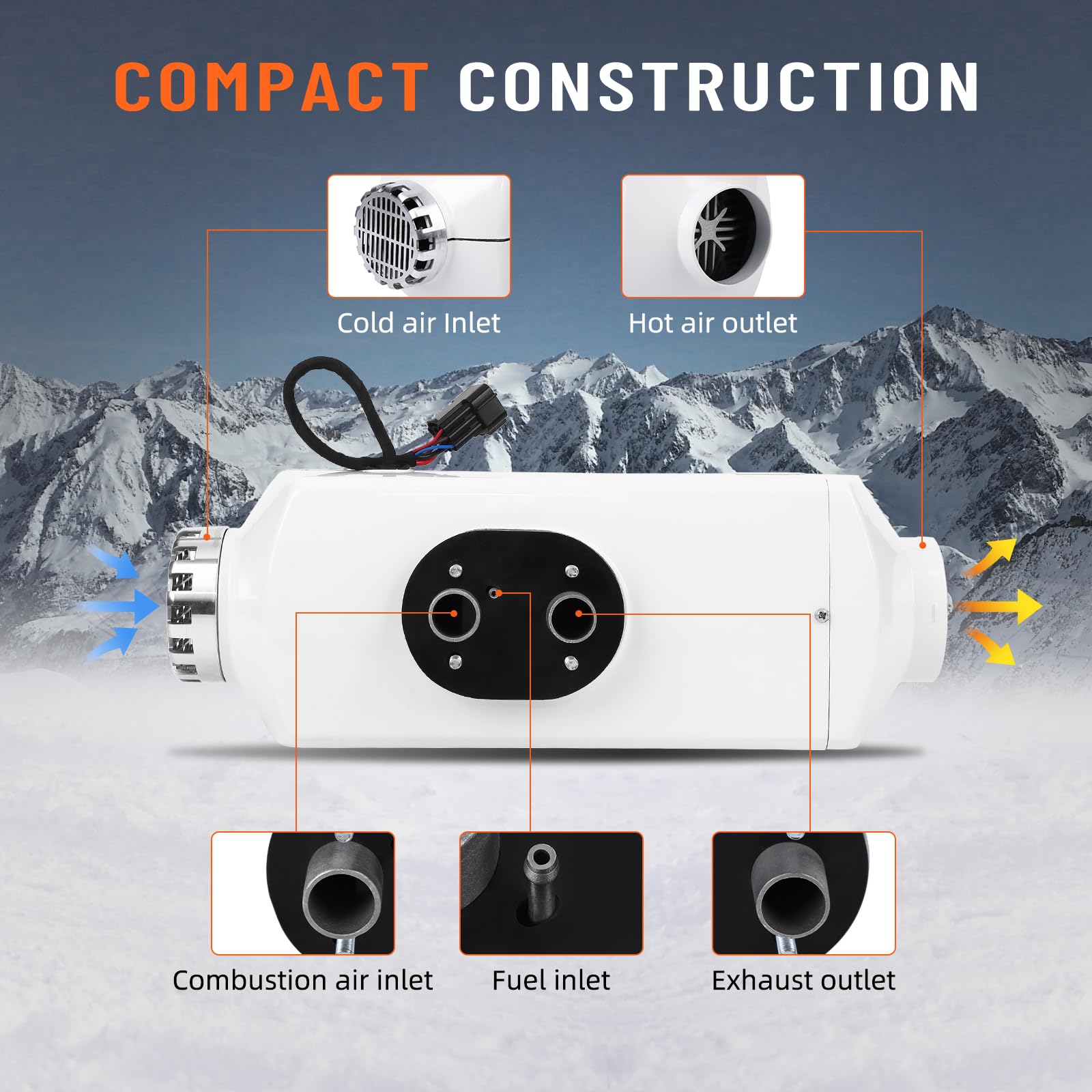 Garvee 8KW 12V Diesel Heater, Fuel Tank 10 L,All-in-One Diesel Air Heater, Portable Diesel Heater with Remote Control & LCD Monitor, Quick Heating for Car,RV,Truck, Camper,Trailer,White