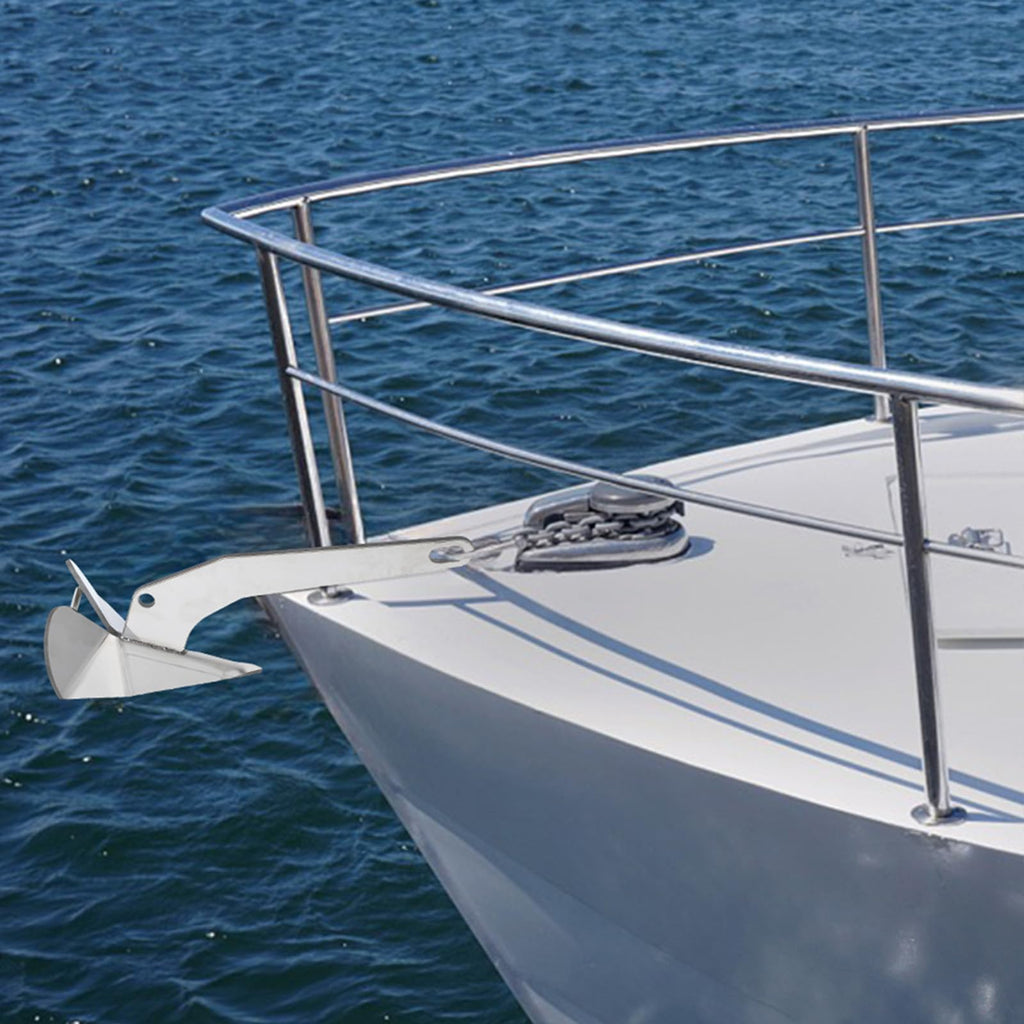 Garvee 17lbs Triangle Boat Anchor, 316 Stainless Steel Delta-Style Anchor, Heavy Duty Wing Style Triangular Anchor, Boats from 22'-38'