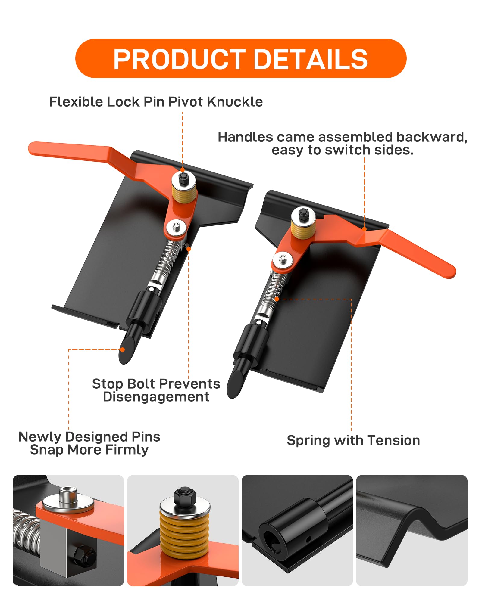 Garvee Universal skid Steer Quick Attachment Plate Adapter Bobtach Latch Box Weld On QTK Tractor,A Pair Quick Tach Conversion Attach Adapter Attachments