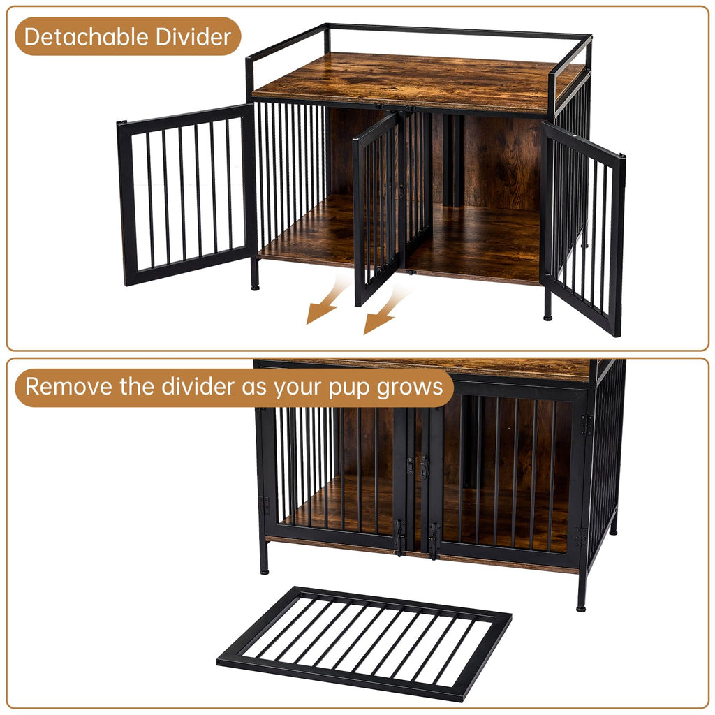 Garvee Heavy Duty Double Dog Crate with Divider for Small Dogs ZH-02
