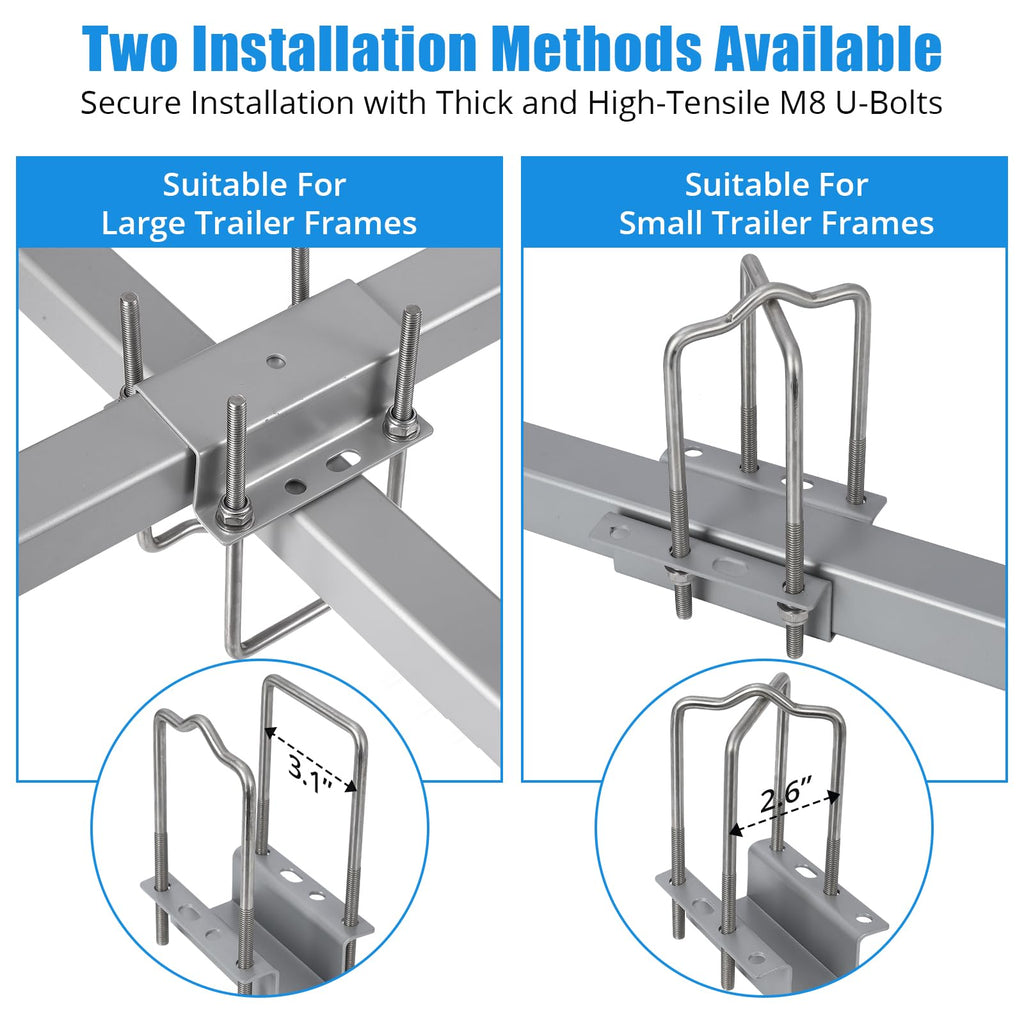 Garvee 40" 2PCS Boat Trailer Guide, Adjustable width Trailer Guide Poles, Rustproof Steel Trailer Guide, Trailer Guides with PVC Pipes, without Light