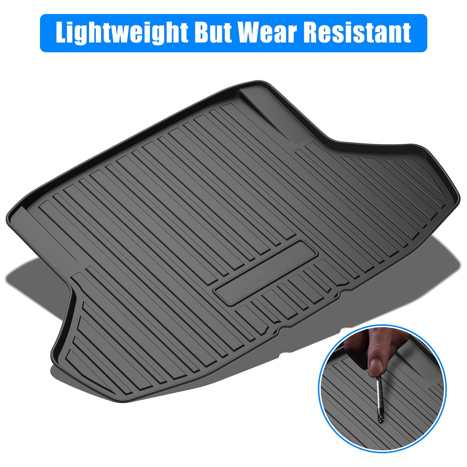 Garvee Trunk Mat Compatible with 2022-2025 Honda Civic, All Season Cargo Mat, Scratch-Resistant TPE, Waterproof, Black