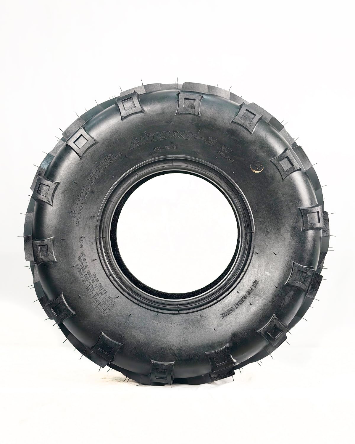 Garvee 19x7-8 ATV Tires 2-Pack, 4PR All Terrain Tubeless Off-Road Tires with Reinforced Sidewall Tread Armor, Trail Sand, Black