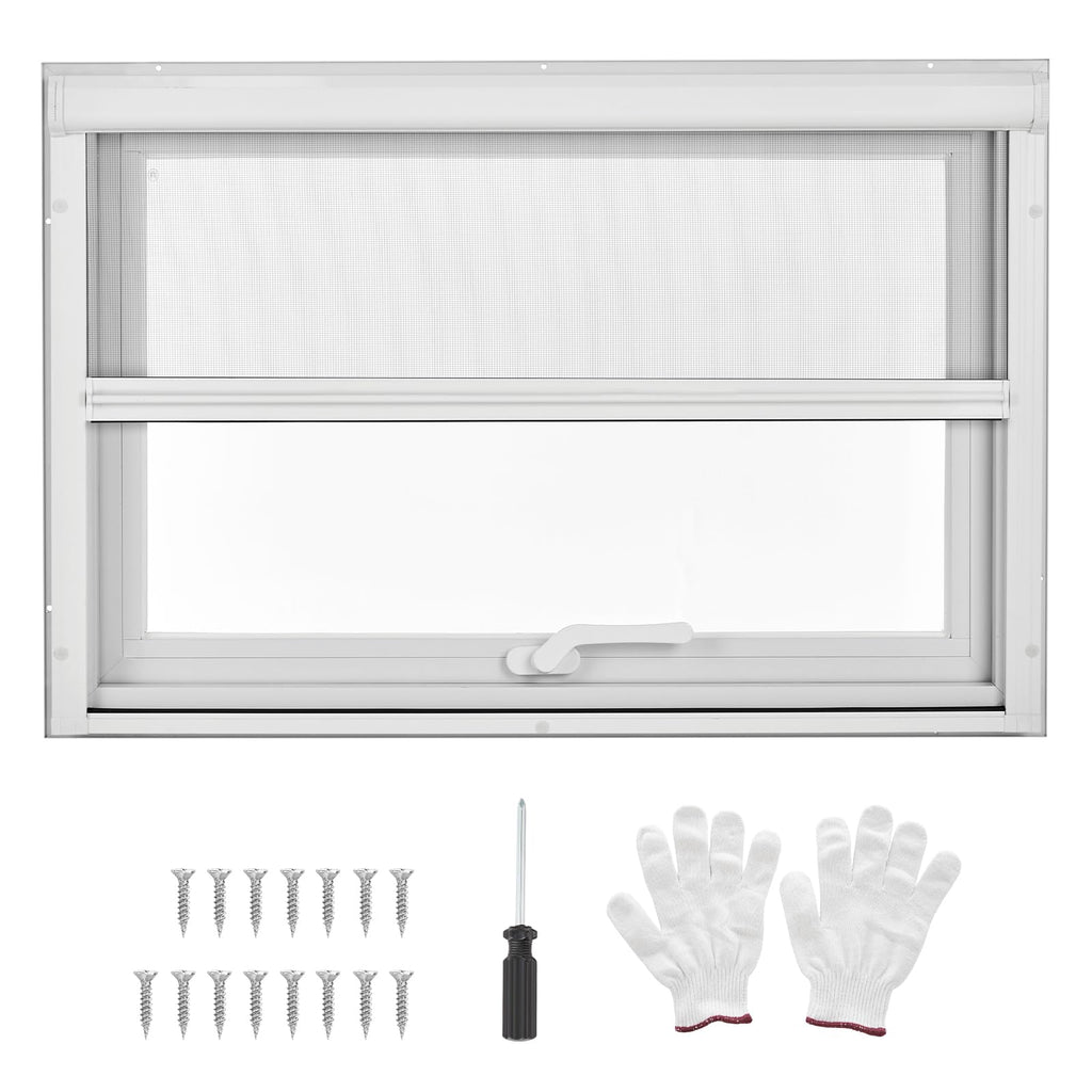 Garvee 36"x36"x3.4" House Window - 4-Gear Adjustable Sliding Window with 5mm Reinforced Glass and Magnetic Mesh for Home Use