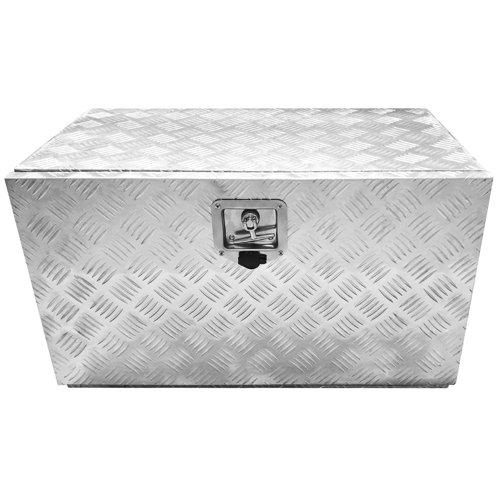 Garvee Aluminum Tool Box - 30 inch Square Truck Storage Organizer Chest With T-Handle Lock and Keys Included