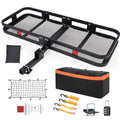 Garvee Hitch Mount Cargo Carrier Basket 60"x24"x6" Black Steel 500 Lbs Capacity for Cars and SUVs