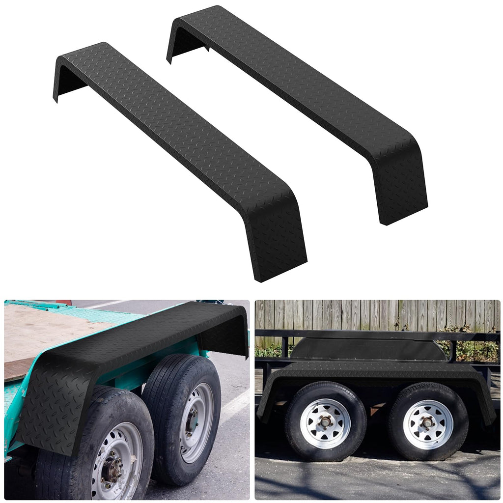 Garvee 2-Pack Heavy-Duty 14-Gauge Steel Tandem Axle Trailer Fenders - 72-7/8" x 10-1/4" x 13", Bolt-On/Weldable, Fits 13"-15" Tires for Car Haulers, Utility & Cargo Trailers, Assembly required