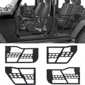 Garvee Off-Road Safari Tubular Doors Compatible with Jeep Wrangler JK 2007-2018 (4-Door Only) - Set of 4 Half Tube Doors for Offroad Trail Adventure (Not Include Mirrors)