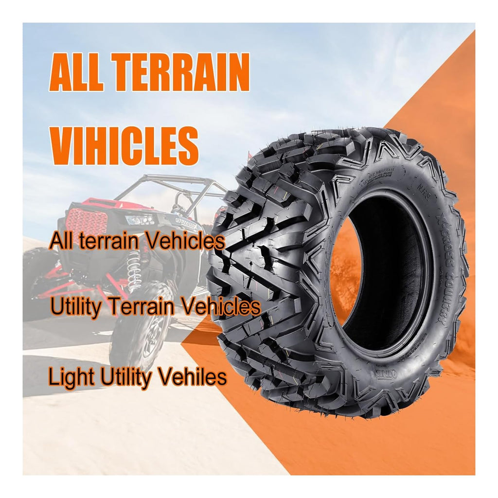 Garvee Set Of 4 ATV Tires 26x9-14 Front & 26x11-14 Rear All-Terrain Off-Road Mud Trail Tires 6 PR Tubeless