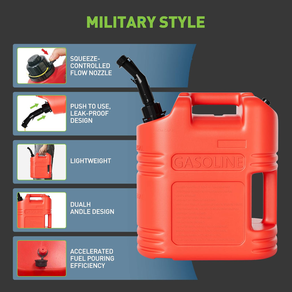 Garvee 5 Gallon Gas Can Durable Fuel Containers with View Stripe for Diesel & Gasoline Red 4 Pack