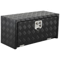 Garvee  30" X 12" X 14" Heavy Duty Aluminum Tool Underbody Box Waterproof Truck Storage Organizer Chest for Pickup Truck Bed RV Trailer, Black