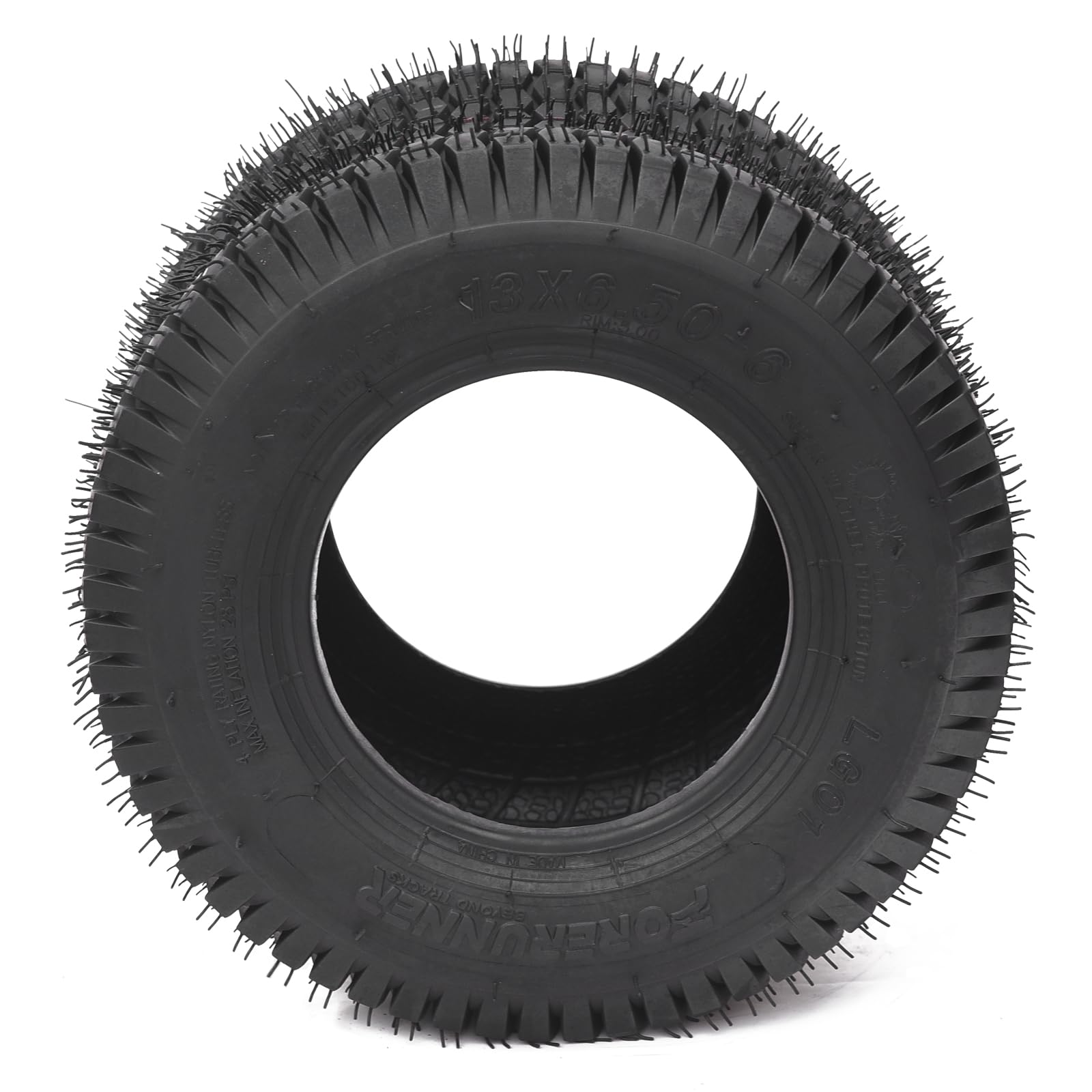 Garvee Lawn Mower Tires Turf Tires 20x8.00-8 4PR for Golf Cart Tires, Garden Tractor Riding Mower Tubeless Set of 2 - 13x6.50-6-4PR TL LG01