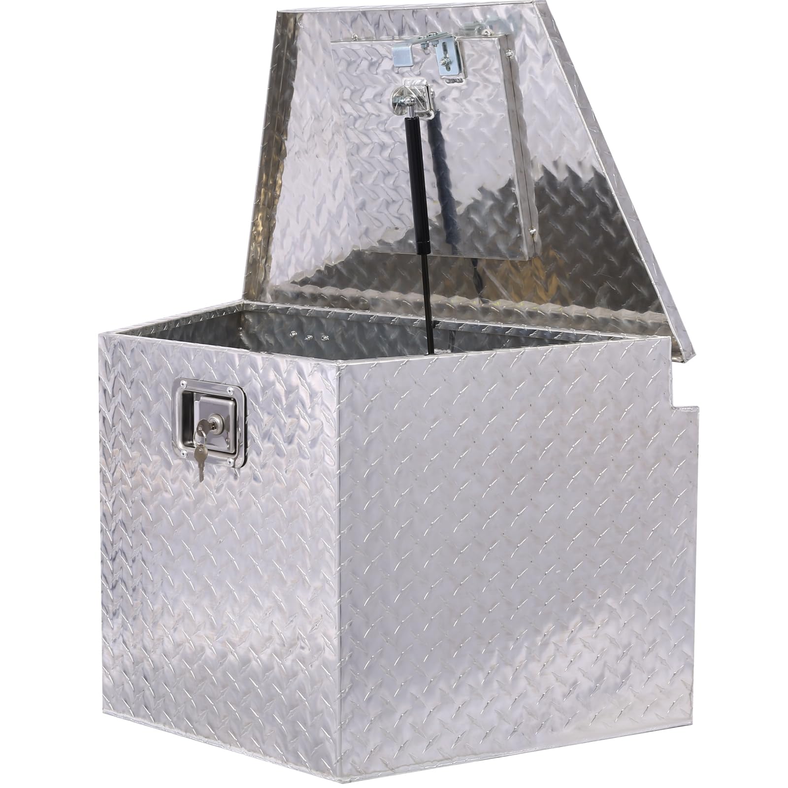 Garvee Aluminum Tool Box Storage Organizer with Lock Keys Large Capacity Heavy-Duty for Pick Up Truck RV Silver