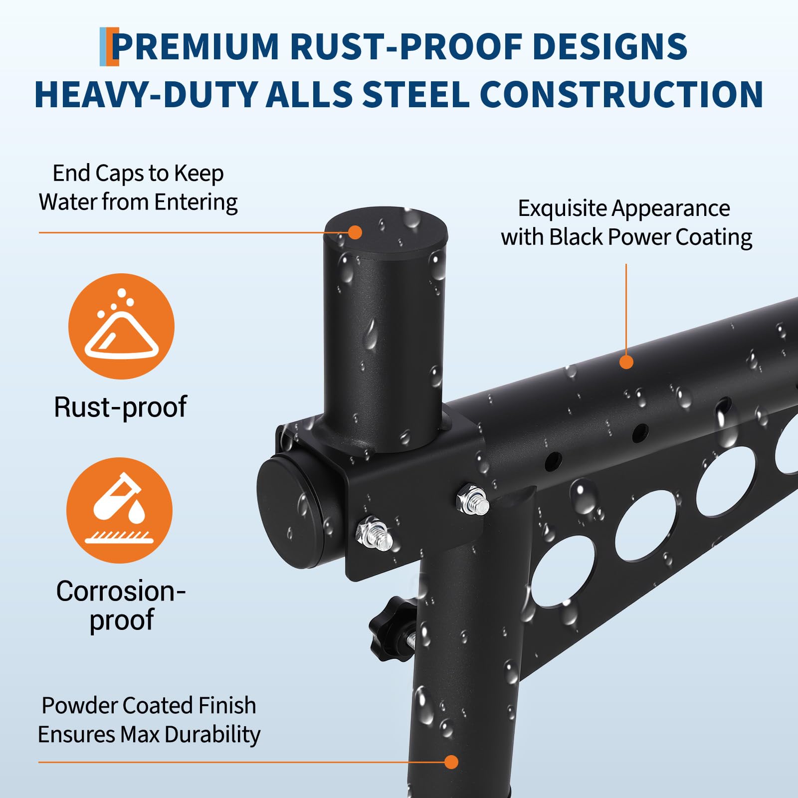 Garvee 48-72 Inch Extendable Truck Ladder Rack Adjustable Steel Bed Rack Heavy Duty No-Drill Utility System for Pickup Trucks Black