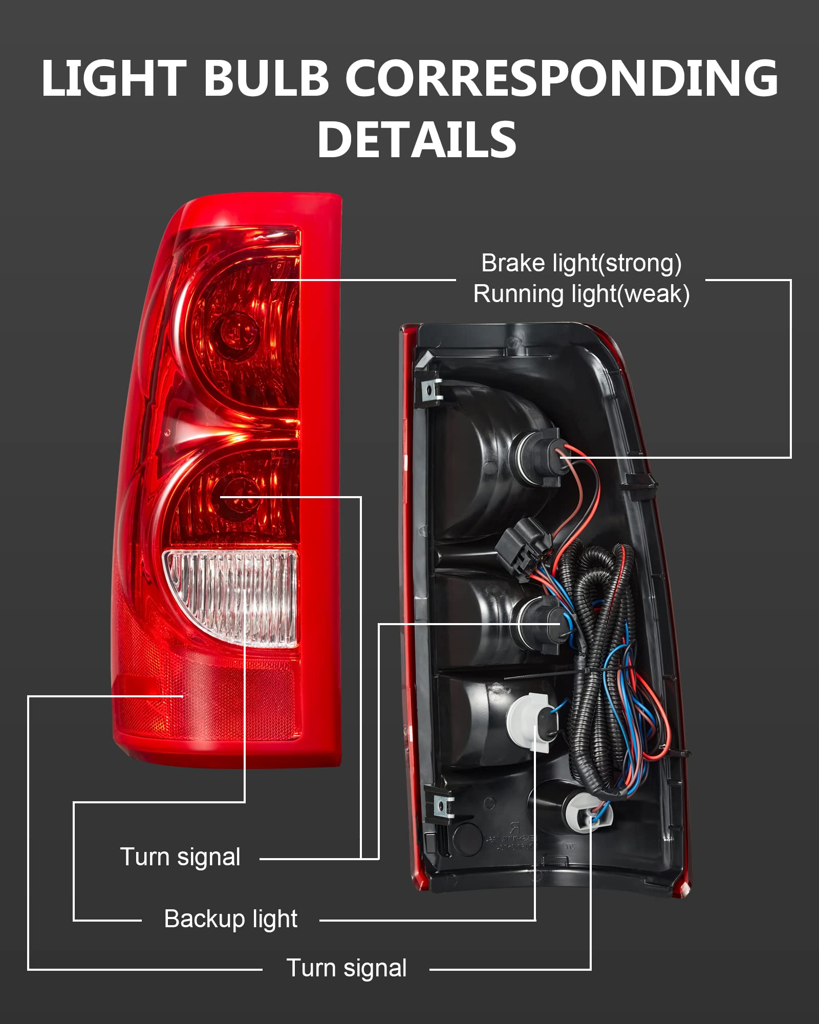 Garvee 03-06 Silverado 1500/2500HD Ruby Red Tail Lights Pair
