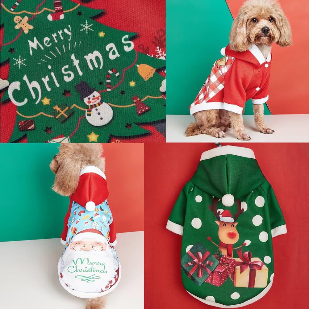 Garvee Dog Christmas Plaid Sweatshirt Hoodie 4 Snowman Pattern Pet Winter Clothes for Small Medium Large Dogs Red Snowman Hooded Sweatshirt XL