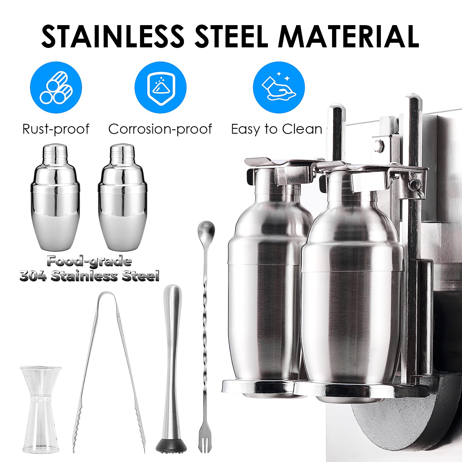 Garvee Automatic Milk Tea Shaking Machine, Garvee Electric Double Frame Milk Tea and Cocktail Shaker, 400r/min, Stainless Steel & Double Cups for for Bubble Tea, Boba Tea, Juice, Coffee, Milk, Wine