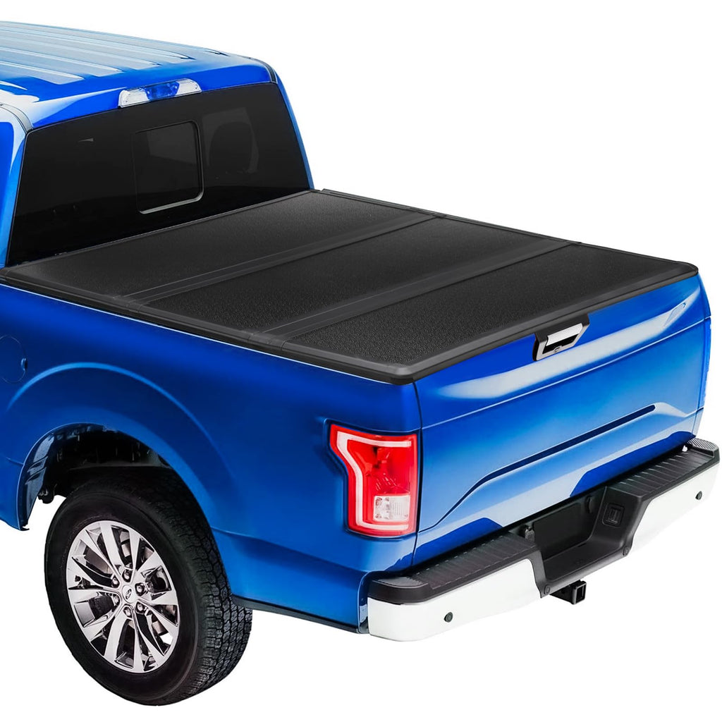 Garvee Hard Folding Truck Bed Tonneau Cover, Tri-Fold Truck Tonneau Cover Compatible with 2014-2018 Silverado/Sierra 1500 6.5ft, Black