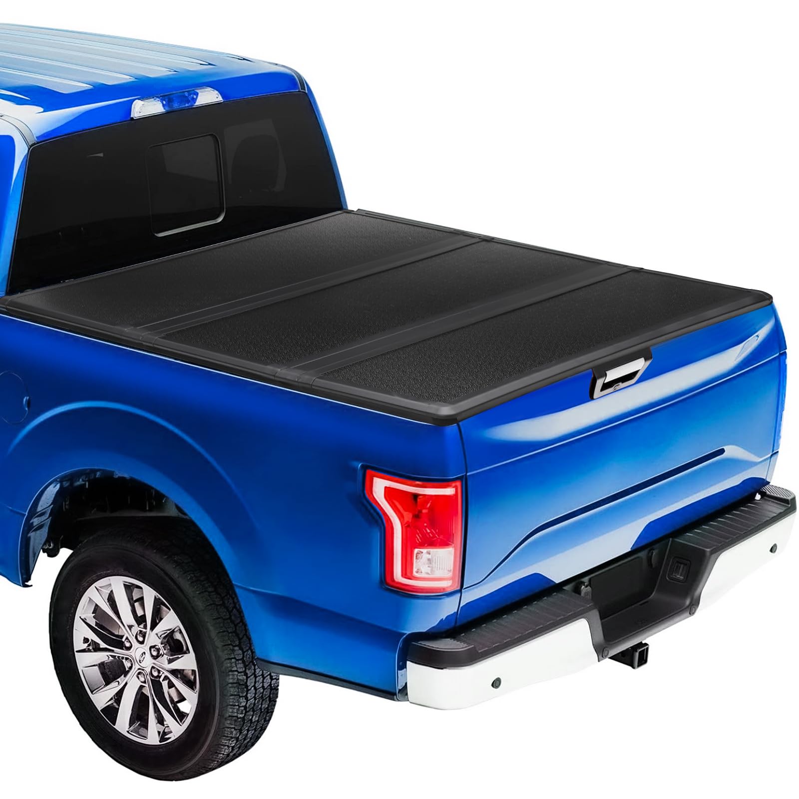 Garvee Hard Folding Truck Bed Tonneau Cover, Tri-Fold Truck Tonneau Cover Compatible with 2015-2022 Chevrolet Colorado CREW Cab 6.2ft Bed, Black
