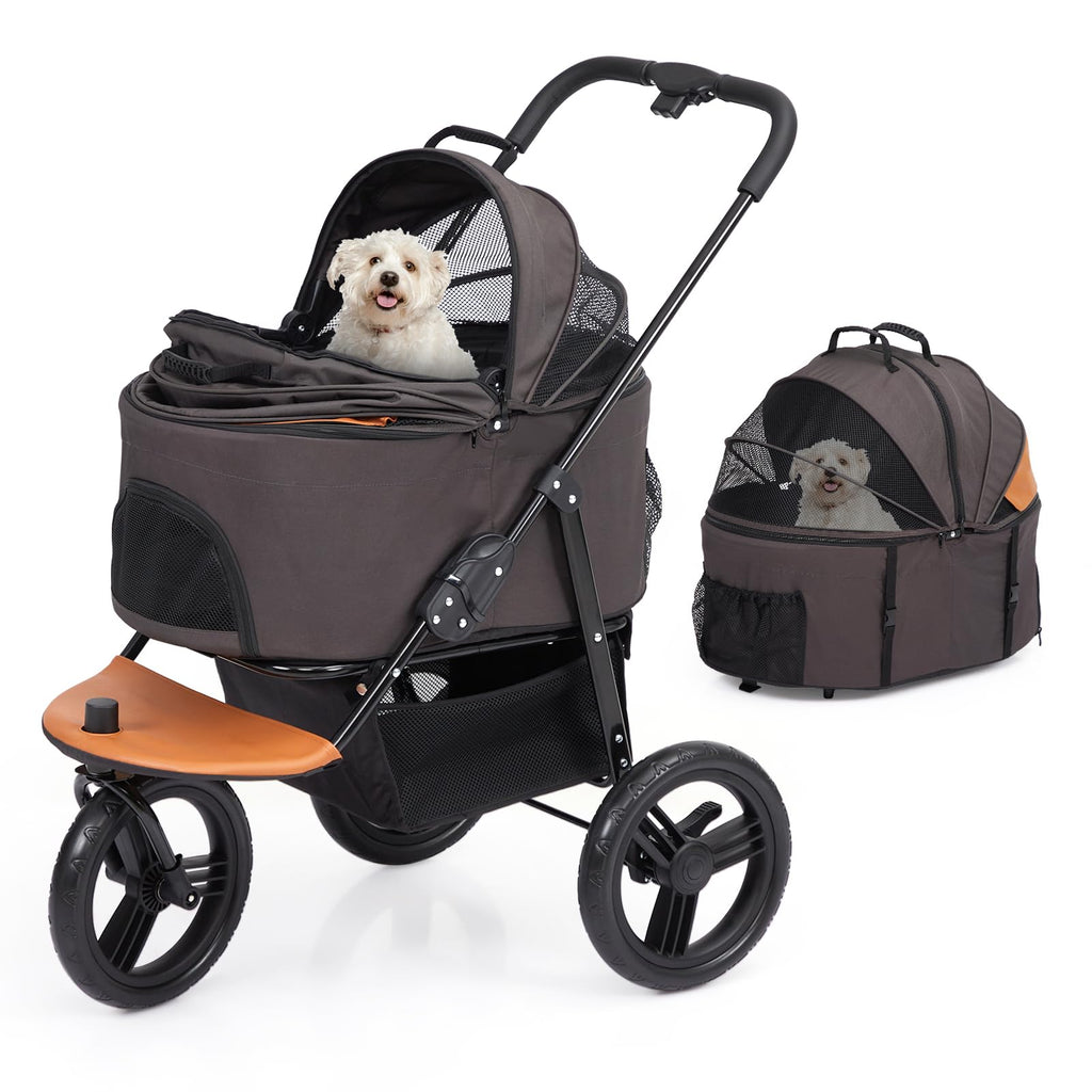Garvee Multifunction Pet Travel System, Grey Orange, 3-in-1, Easy Fold