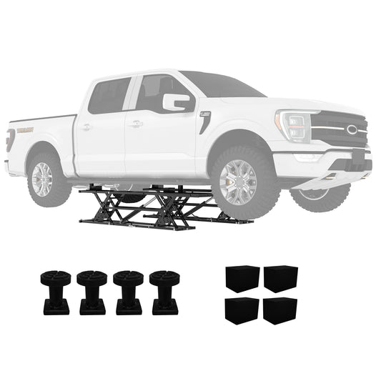 Garvee Portable Car Lift, 5000 lbs Heavy-Duty Carbon Steel Auto Lift Jack with Adjustable Height (5.67"-26.8"), Extension Plates, and Safety Locks for Trucks, SUVs, and Sedans, Black