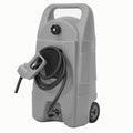 Garvee Upgraded 15-Gallon Gas Can & Fuel Tank - Portable Fuel Caddy with Manual Transfer Pump, 10FT Hose, and Wheels, Heavy-Duty Leak-Proof Design for Lawn Mowers, Tractors, Cars, Boats, ATVs, and Snow Blowers, Grey