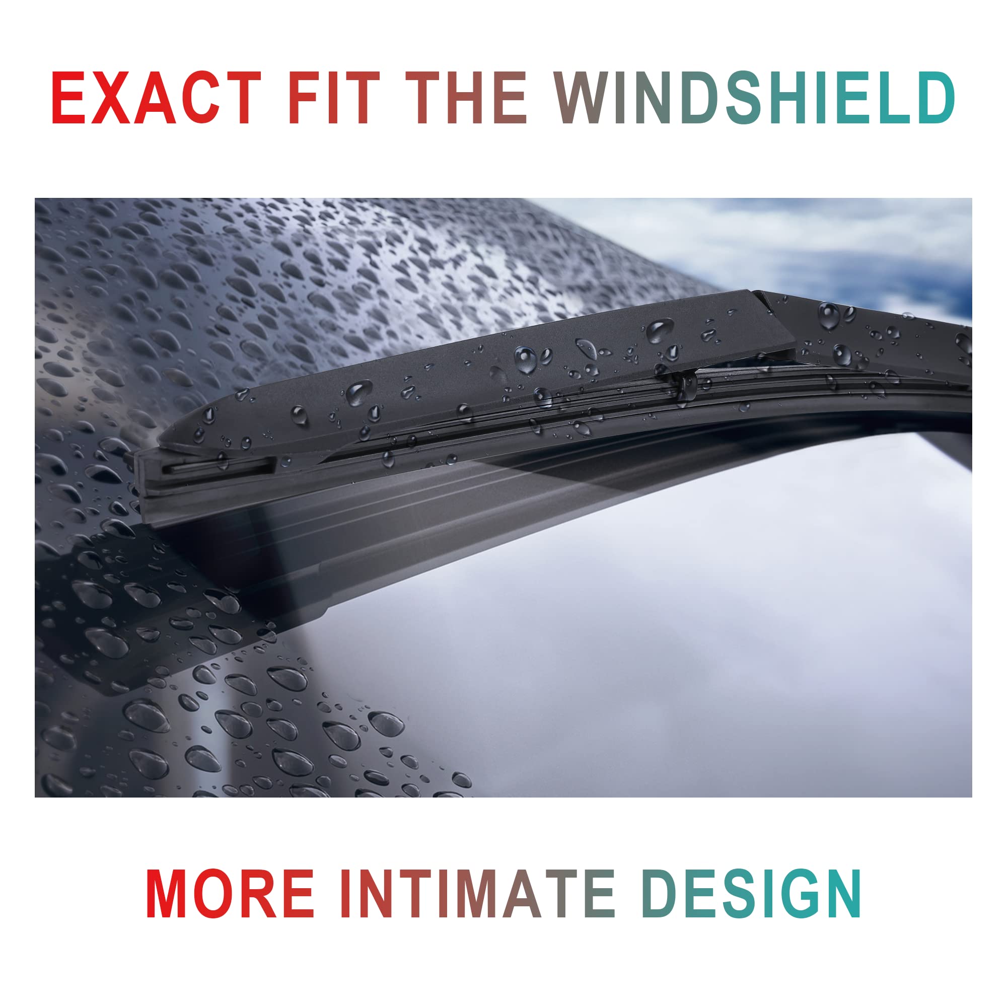 Garvee Windshield Wipers - 24" / 19" Wiper Blades OEM Quality Premium All-Seasons Stable & Quiet for Front Automotive Windshield (Set of 2)