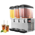 Garvee Commercial Beverage Dispenser 3 Tanks 18L Each Stainless Steel Juice Dispenser for Restaurant Bar Party Cold Drinks