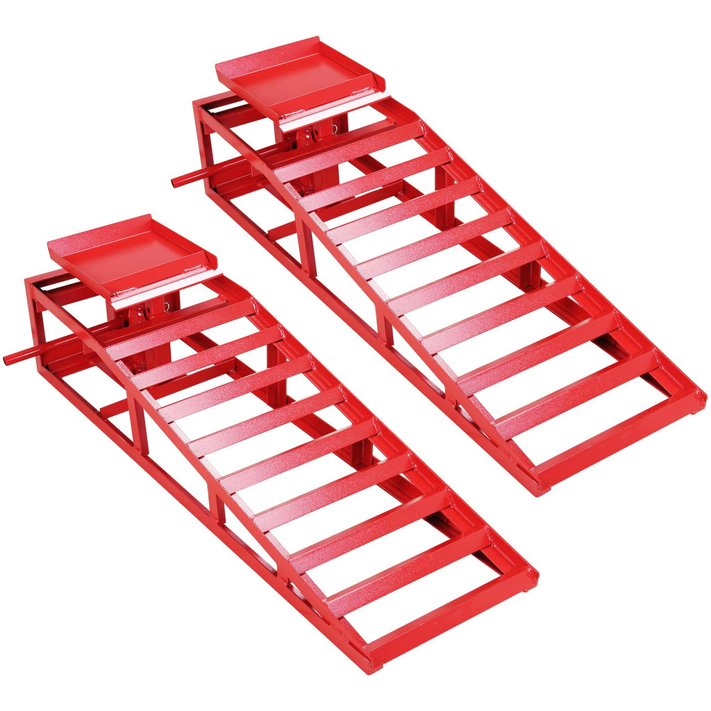 Garvee Hydraulic Car Ramps - 8820lbs/4T Capacity Low Profile Car Lift Service Ramps for Automotive Truck Trailer Garage Auto Car Repair Frame, Red