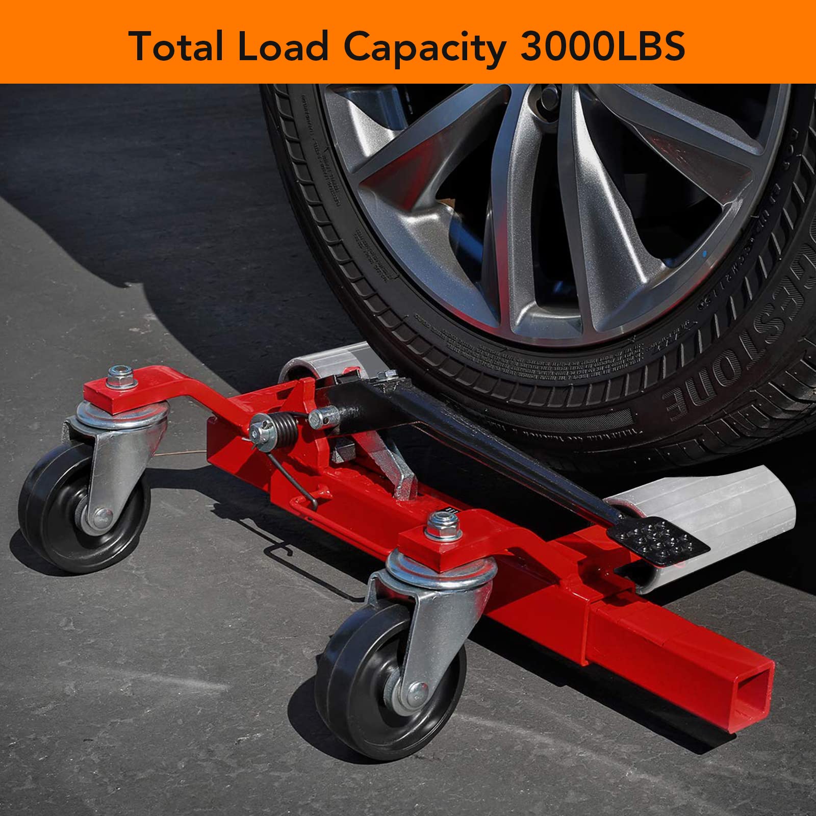 Garvee 2PC Wheel Dolly, 1500LBS Capacity Car Dolly with Hydraulic Tire Jack for Vehicle Positioning for Truck RV Trailer