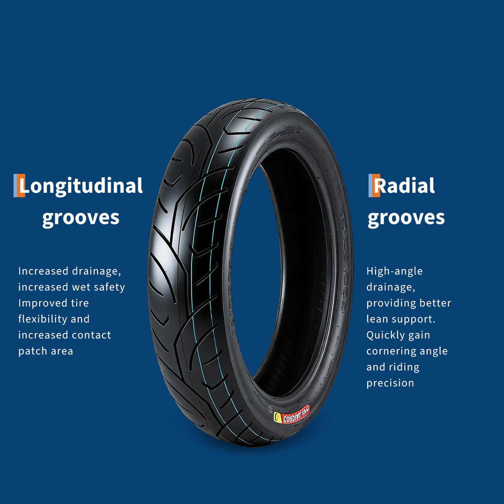Garvee 130/80-17 Motorcycle Tire Rear Black Wall 4PR 65S Tubeless Street Tire Cruiser Touring High Performance Enhanced Grip Wear Resistance