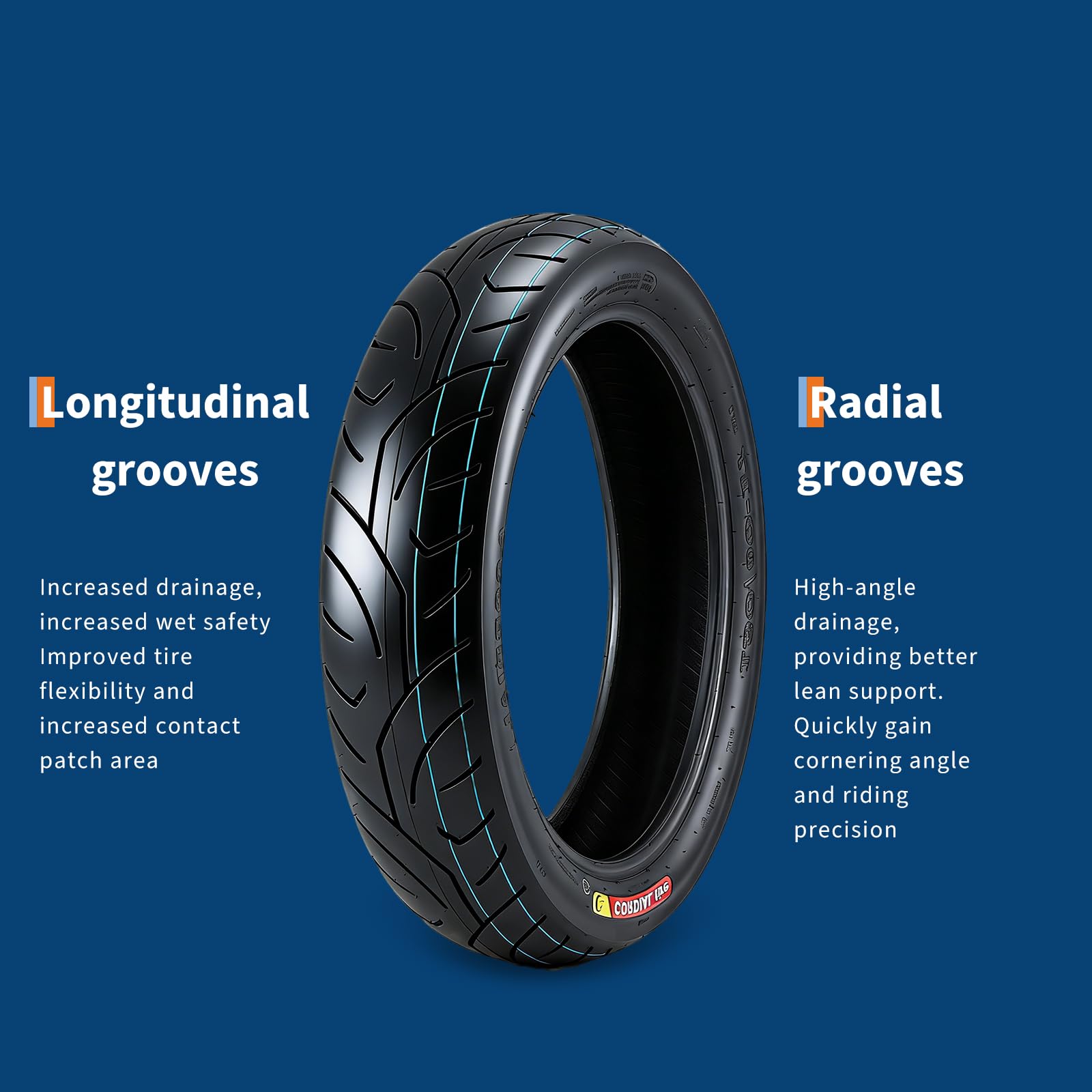Garvee 130/80-17 Motorcycle Tire Rear Black Wall 4PR 65S Tubeless Street Tire Cruiser Touring High Performance Enhanced Grip Wear Resistance