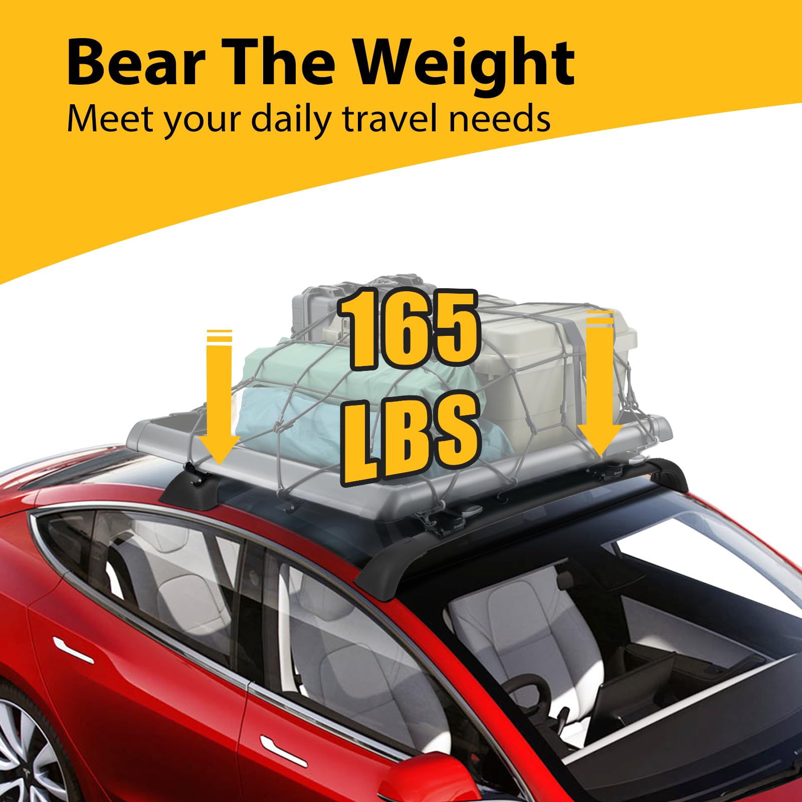 Garvee Roof Rack Cross Bars, Roof Bars Compatible with 2020-2023 Model Y Crossbars for Rooftop Cargo Carrier, Luggage, Kayak, Bike, Snowboard