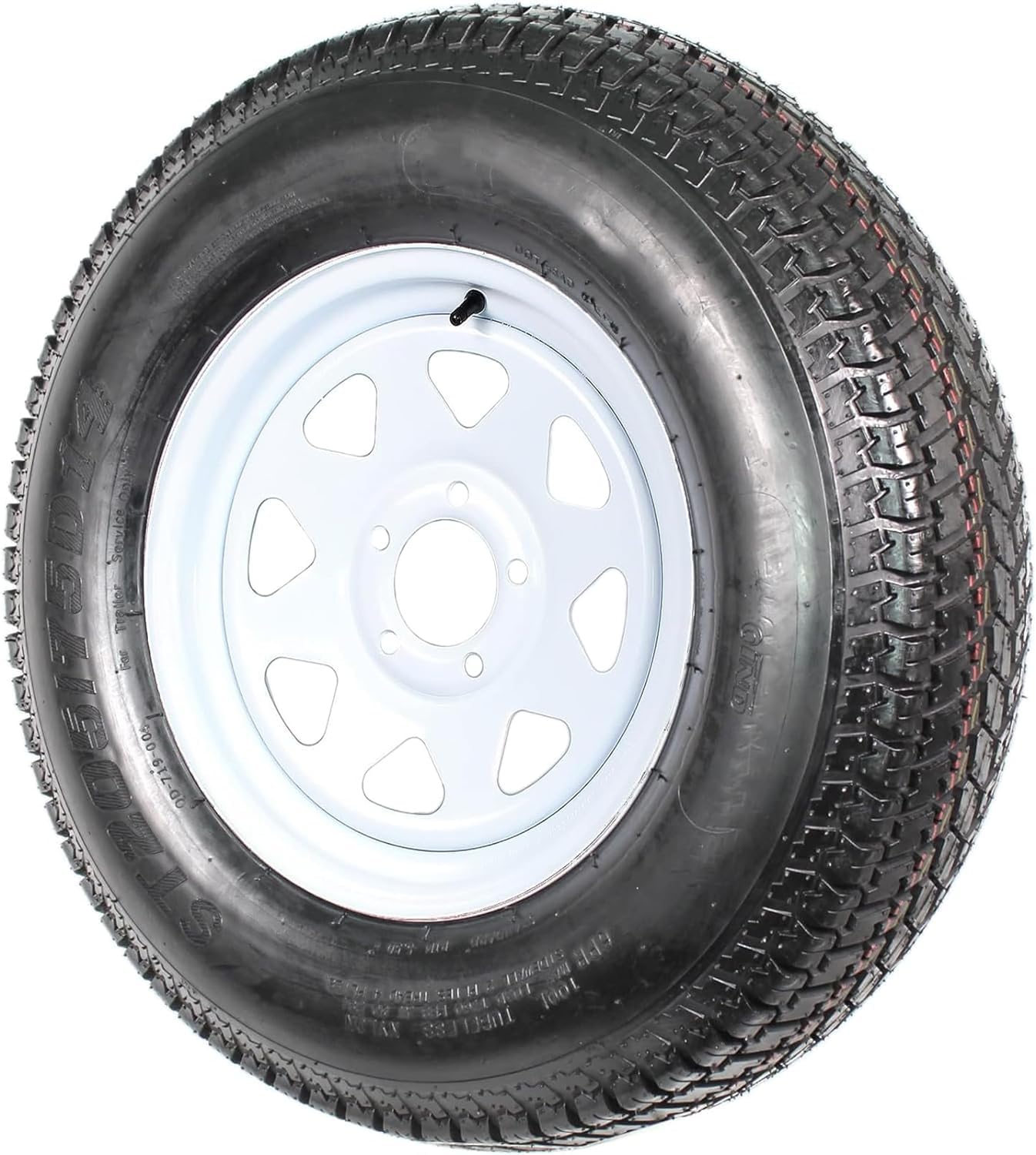 Garvee Set of 4 ST205/75D14 Trailer Tires with 14'' Rims, 5 Lug 4.5'', Load Range C, 6PR, White, Durable All-Season