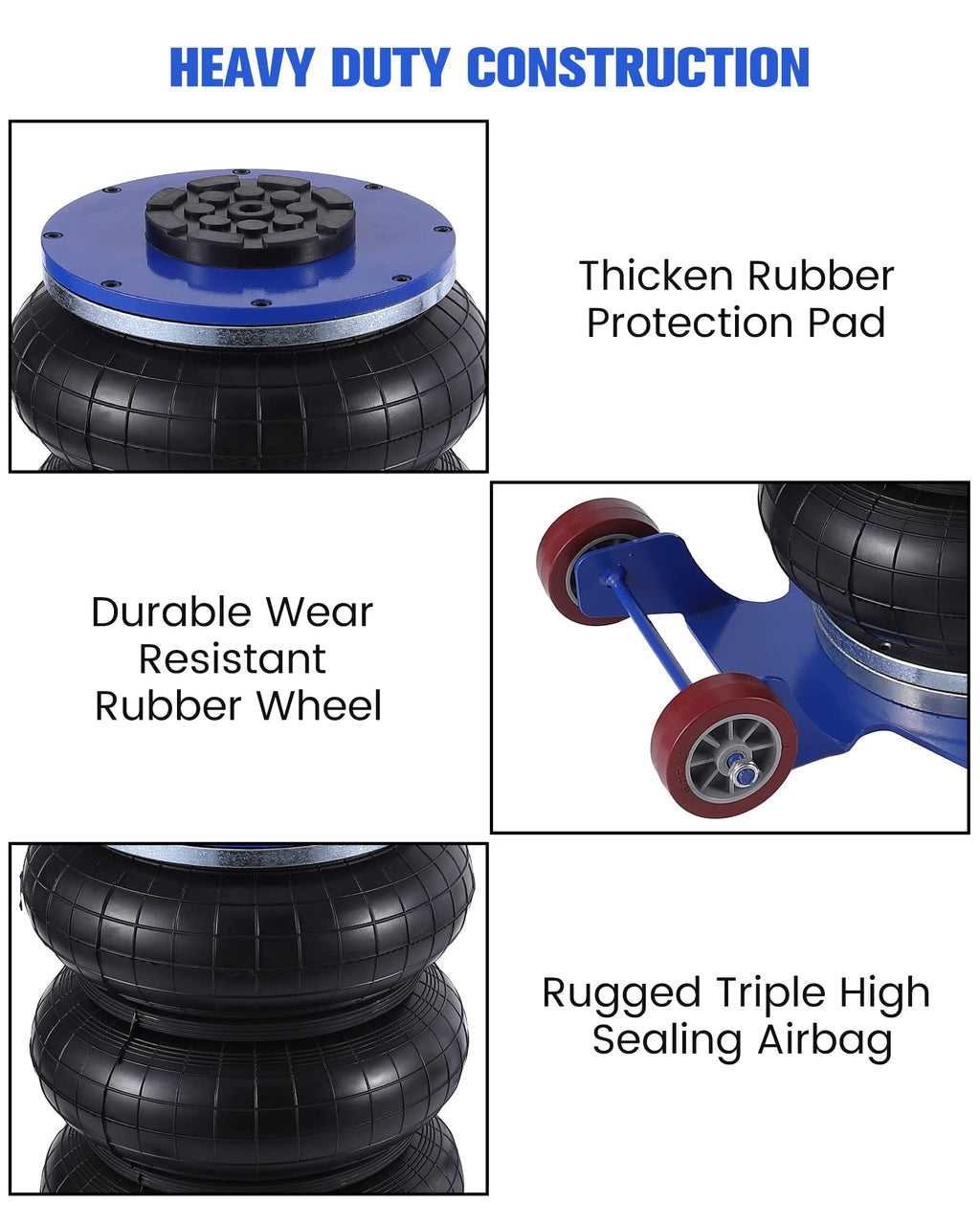 Garvee 11000 lbs Air Jack, Triple Bag, 3-5s Fast Lift, Adjustable Handle